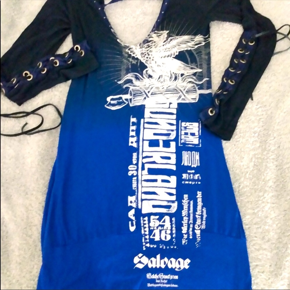 Salvage Long Sleeve Drop Back Tunic - Picture 3 of 4